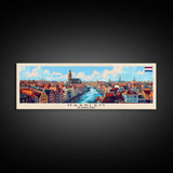 Haarlem Netherlands Travel Art, City Art, Framed Canvas Print or Metal Wall Art, Europe Travel Poster, Panoramic Wall Art, Extra Wide Wall Art