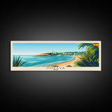 Huelva Spain Panoramic Travel Poster, Framed Canvas Print or Metal Wall Art, Travel Art, Home Decor, Panoramic Painting, Midcentury Art