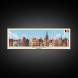 Leuven Belgium Travel Print Wall Art, Panoramic City Art, Travel Art, Wall Decor, Vacation Gift, Framed Canvas Print Or Metal Art