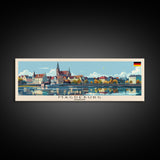 Magdeburg Germany Wall Art, Panoramic Travel Poster, Panoramic Framed Canvas Print, City Wall Art, Wall Hanging Home Decor, Travel Art