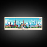 Moscow Russia Travel Print Wall Art, Panoramic City Art, Travel Art, Wall Decor, Vacation Gift, Framed Canvas Print Or Metal Art