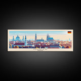 Munich Germany Wall Art, Panoramic Travel Poster, Panoramic Framed Canvas Print, City Wall Art, Wall Hanging Home Decor, Travel Art