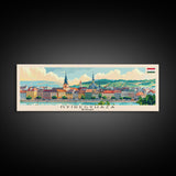 Nyiregyhaza Hungary Panoramic Travel Poster, Framed Canvas Print or Metal Wall Art, Travel Art, Home Decor, Panoramic Painting, Midcentury Art