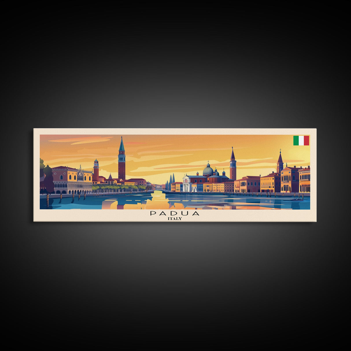 Padua Italy Wall Art, Panoramic Travel Poster, Panoramic Framed Canvas Print, City Wall Art, Wall Hanging Home Decor, Travel Art