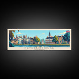 Peterborough United Kingdom Wall Art, Panoramic Travel Poster, Panoramic Framed Canvas Print, City Wall Art, Wall Hanging Home Decor, Travel Art