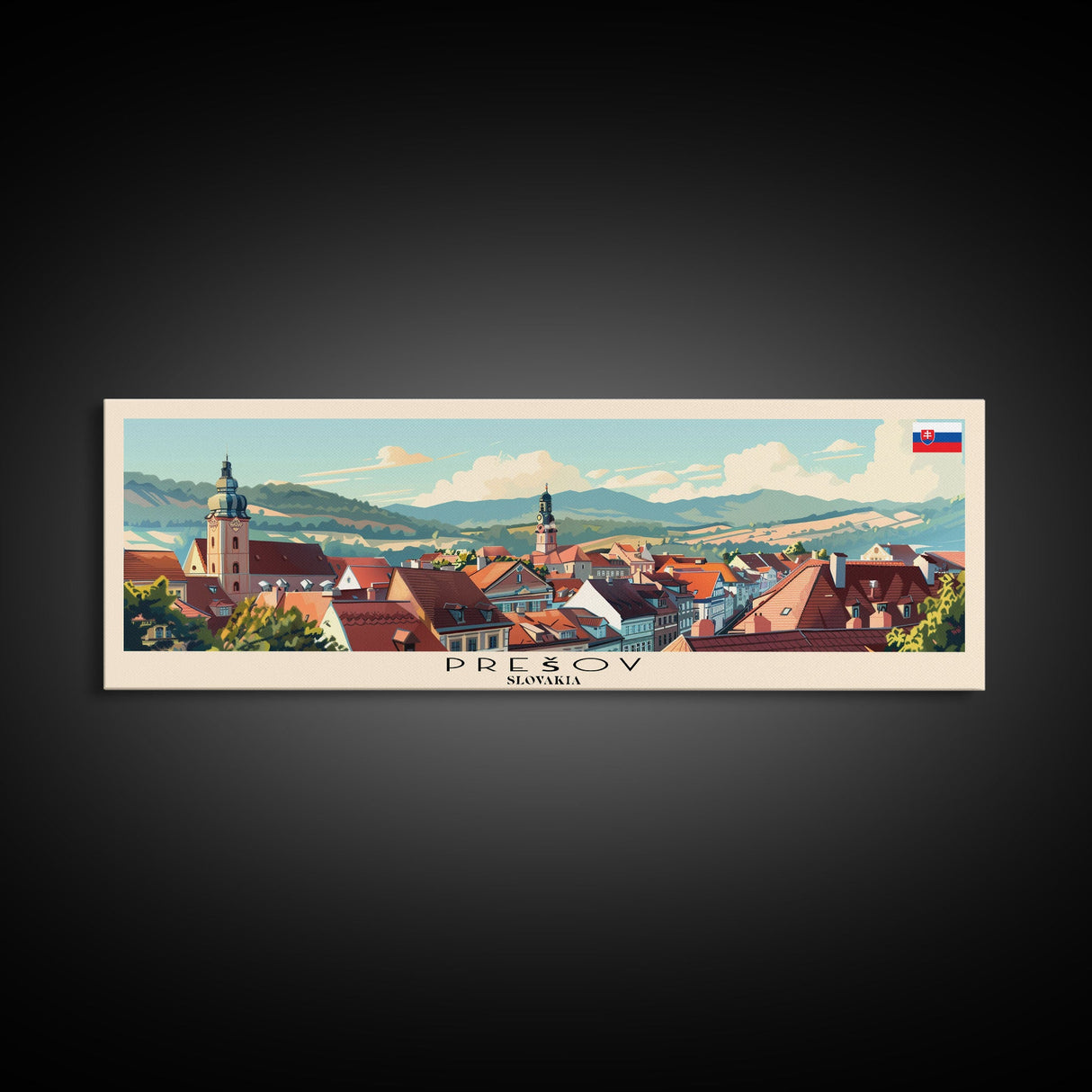 Presov Slovakia Wall Art, Panoramic Travel Poster, Panoramic Framed Canvas Print, City Wall Art, Wall Hanging Home Decor, Travel Art