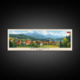 Prievidza Slovakia Travel Print Wall Art, Panoramic City Art, Travel Art, Wall Decor, Vacation Gift, Framed Canvas Print Or Metal Art