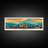 Sofia Bulgaria  Wall Art, Panoramic Travel Poster, Panoramic Framed Canvas Print, City Wall Art, Wall Hanging Home Decor, Travel Art