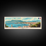 Toulon France Panoramic Travel Poster, Framed Canvas Print or Metal Wall Art, Travel Art, Home Decor, Panoramic Painting, Midcentury Art