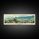 Trencin Slovakia Travel Art, City Art, Framed Canvas Print or Metal Wall Art, Europe Travel Poster, Panoramic Wall Art, Extra Wide Wall Art