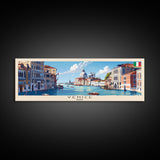 Venice Italy Travel Print Wall Art, Panoramic City Art, Travel Art, Wall Decor, Vacation Gift, Framed Canvas Print Or Metal Art