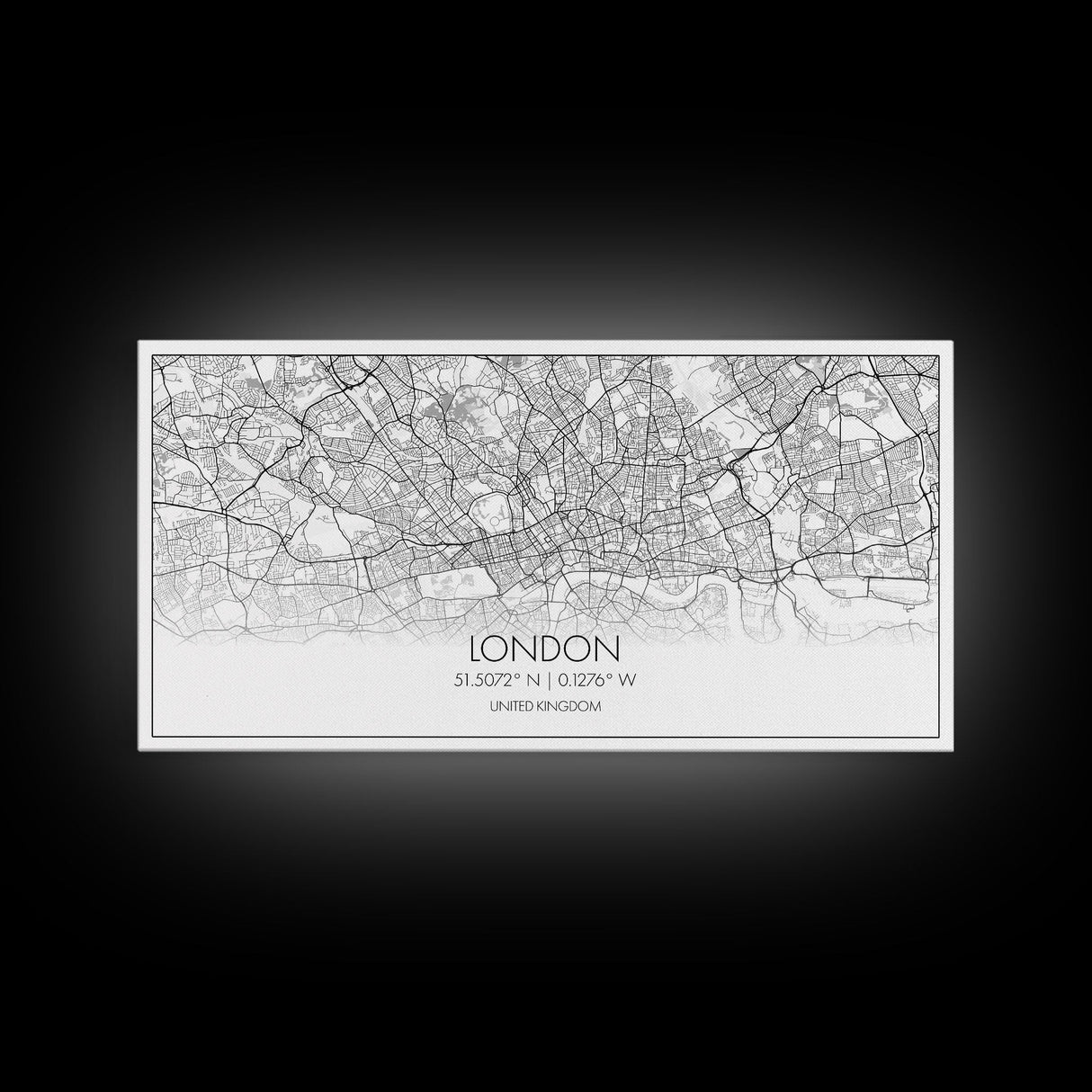 London City Map, England Map, Map Art, Modern Art, Wall Art, Canvas Art, Dorm Room Décor, Beach House Art, Travel Lover Gift, Home Décor