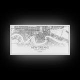 New Orleans City Map, Louisiana Map, Map Art, Minimalist Wall Art, Wall Art, Canvas Art, Housewarming Gift, Trendy Wall Art, Panoramic Art