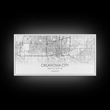 Oklahoma City Map, Oklahoma Art, Map Print, Minimalist Wall Art, Wall Art, Canvas Art, Panoramic Art, Farmhouse Décor, Real Estate Gift