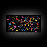 Musical Notes Graffiti Art - Colorful Painting / Canvas Print - Retro / Midcentury Style Abstract / Impressionist Art - Splatter Art