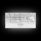 Phoenix City Map, Arizona Art, Map Print, Minimalist Wall Art, Wall Art, Canvas Art, Client Gift, Teen Girl Room Décor, Panoramic Wall Art