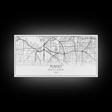 Plano City Map, Texas Art, Map Print, Minimalist Wall Art, Wall Art, Canvas Art, Marketing Gifts, Dorm Wall Art, Cabin Wall Art, Panoramic