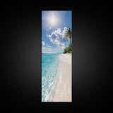 Tranquil Crystal Clear Ocean Water and Sky Landscape Photography, Stunning Framed Canvas Print for Beach Themed Wall Art Lovers