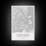 Copenhagen Street Map, Denmark Map, Europe City Map Art, Minimalist Art, Wall Art, Canvas Print, Travel Wall Art, Pilots Gift. Home Décor