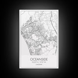 Oceanside Street Map, California Map, City Map Art, Modern Art, Wall Art, Canvas Print, Bedroom Wall Décor, Wedding Gift, Travel Wall Art