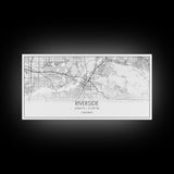 Riverside City Map, California Art, Map Print, Minimalist Wall Art, Wall Art, Canvas Art, Panoramic Wall Art, Gift For Graduation, Room Art