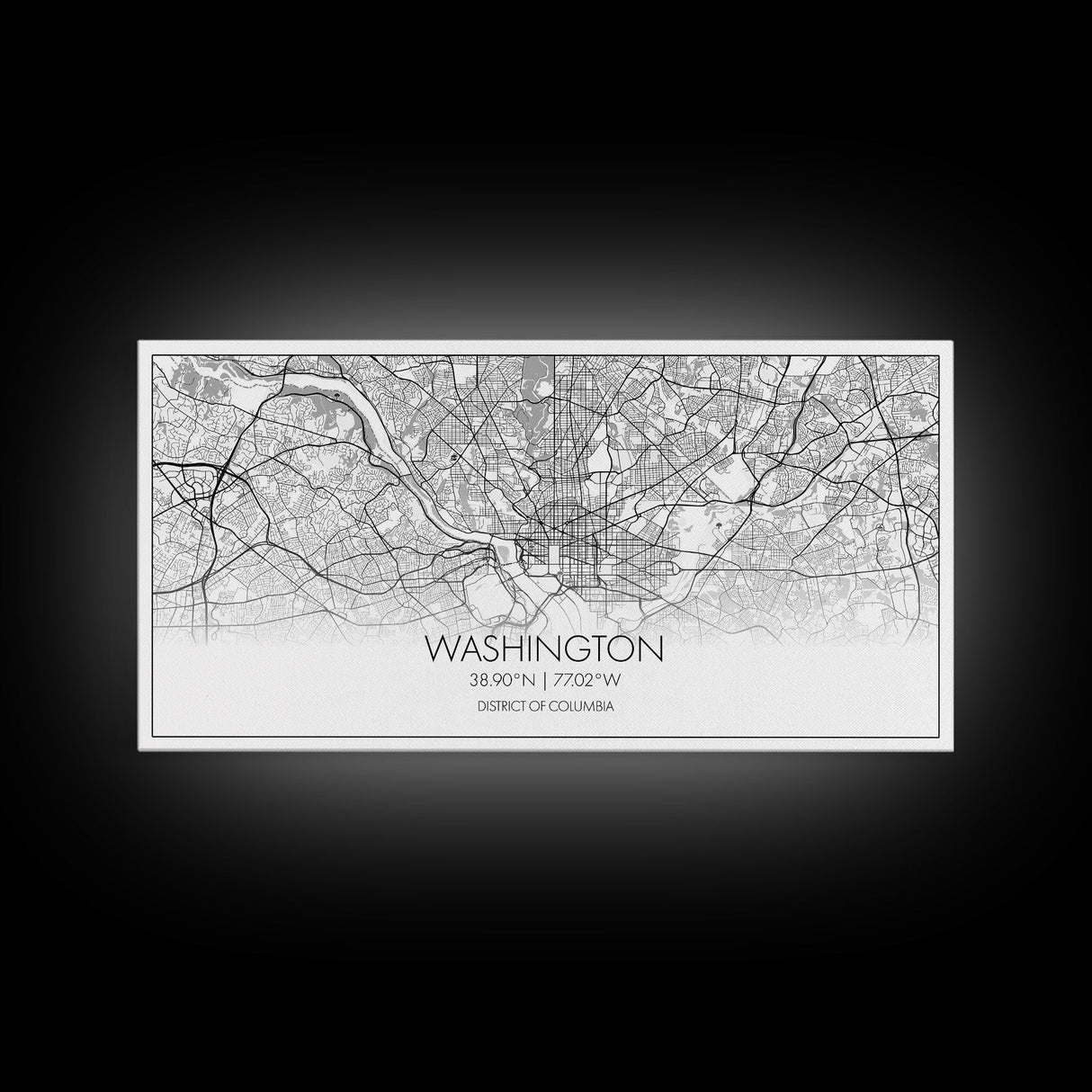 Washington City Map, District Of Columbia Art, Map Print, Modern Wall Art, Wall Art, Canvas Art, Home Décor Prints, Indie Room Décor