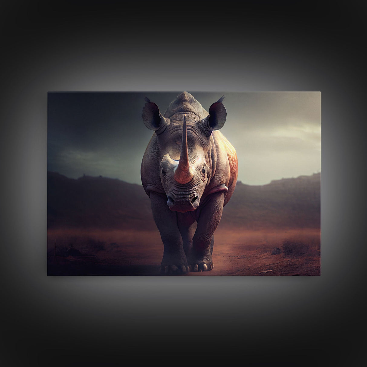 Desert Rhinoceros Animal Nature Ivory Tusk Fine Art Print, Wall Decor, Wall Poster, Wall Art Print