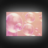 Pink Bathroom Wall Decor, Pink Bubbles Abstract Wall Art Print, Bubbles Print, Pink Nursery Wall Art, Bubbles Nursery Art Print Framed Art