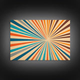 Mid Century Modern Art - Panoramic Canvas Print - Retro Loft Art - Large Wall Art Painting - Geometric Abstract Art - MCM Art