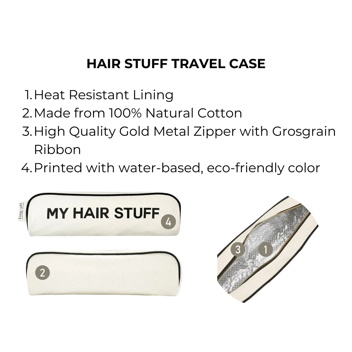 Hair Stuff Travel Case, Cream