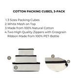 Cotton Packing Cubes, 3-pack Cream