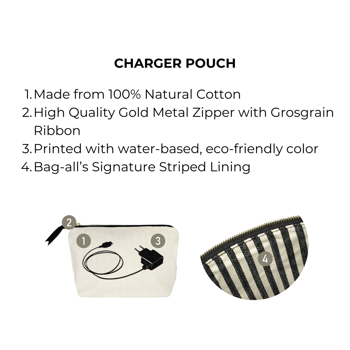 Charger Pouch, Cream