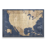 Push Pin USA Map Pin Board - Deep-Sea Drift - Pins Included!