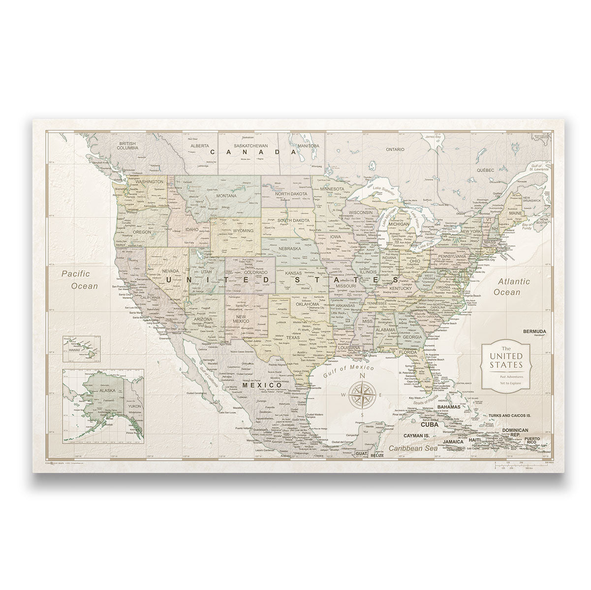 Push Pin USA Map Pin Board - Desert Sunrise - Pins Included!