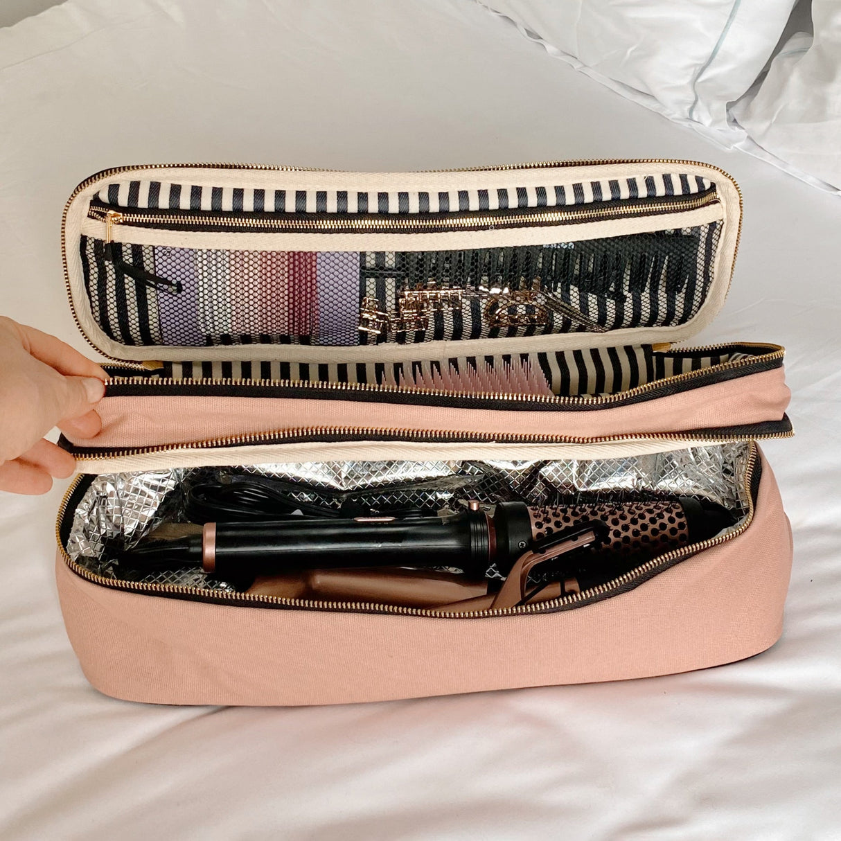 Double Hair Tools Travel Case, Pink/Blush