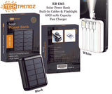 Solar Power Bank w/Built-in Cables by Tech Trendz