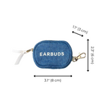 Earbuds/Airpods Case with Clasp, Denim