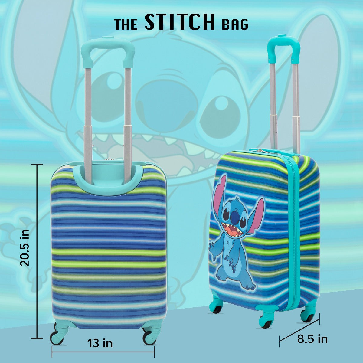 Disney Ful Stitch Neon Stripe Kids 21" Luggage