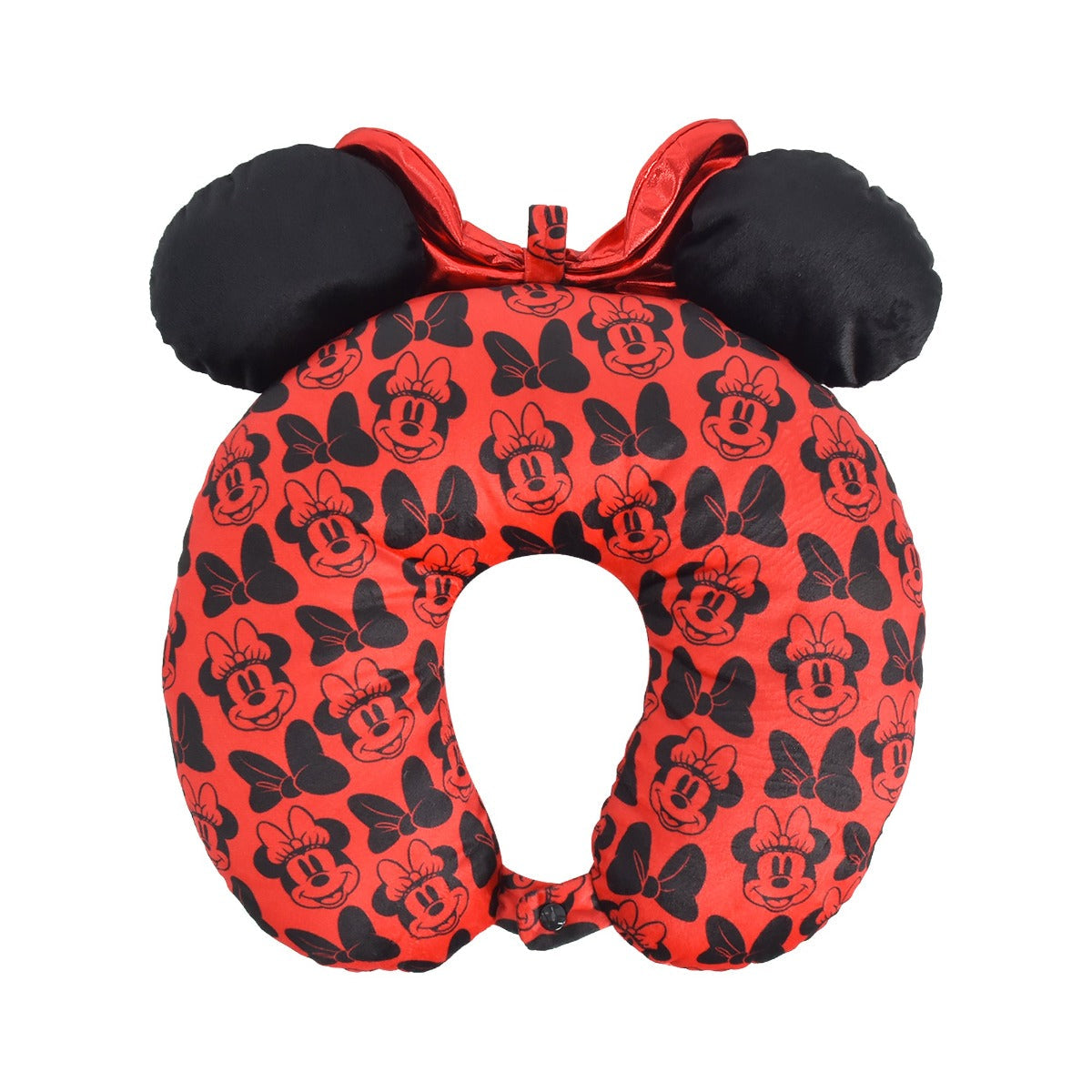 Disney Minnie Mouse Red Travel Neck Pillow 3D Ears and Bow