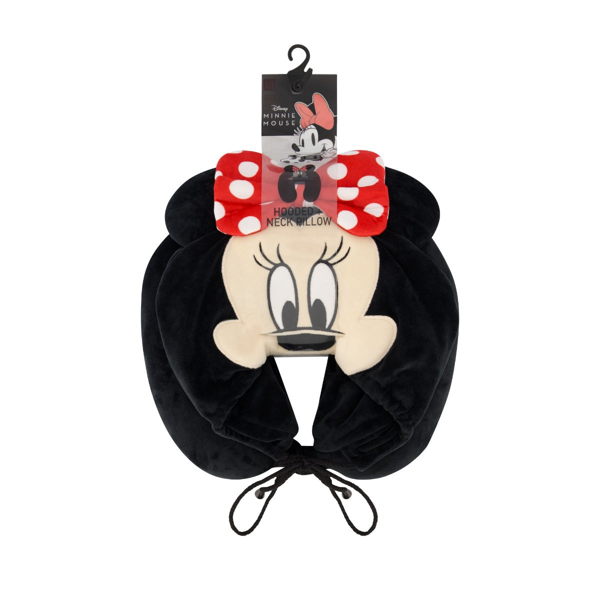 Disney Minnie Mouse Travel Neck Pillow Hoodie, Black