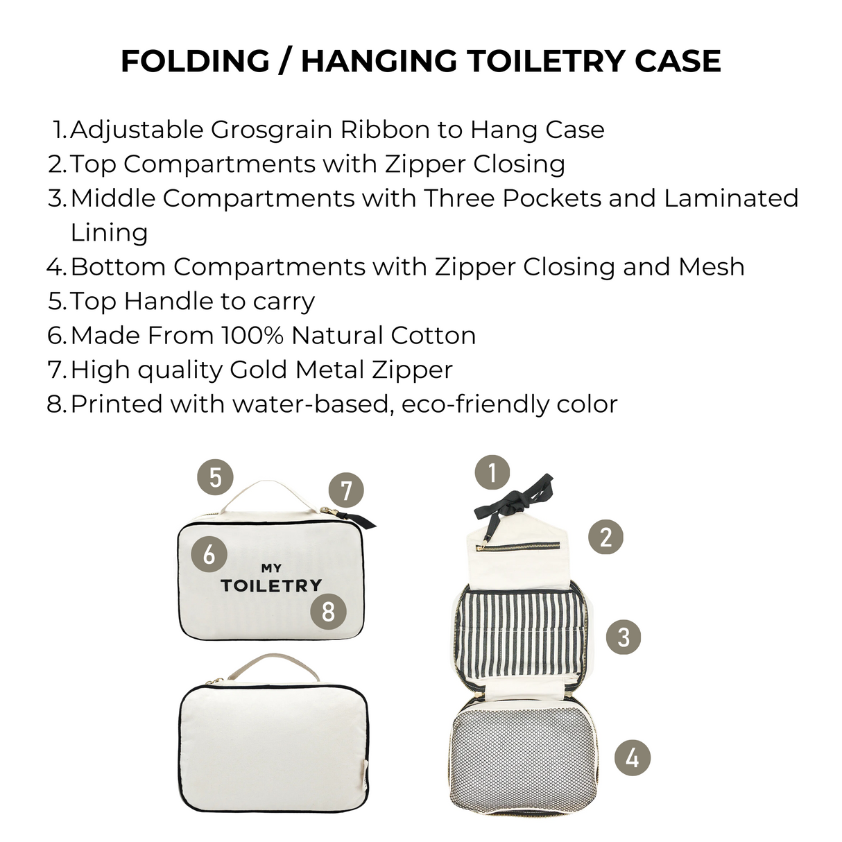 Folding/Hanging Toiletry Case, Cream