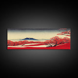 Mt. Fuji Panoramic Art, Framed Canvas Print, Japanese Style Art, Japanese Traditional Art, Wall Art Japanese, Japanese Art Print Canvas