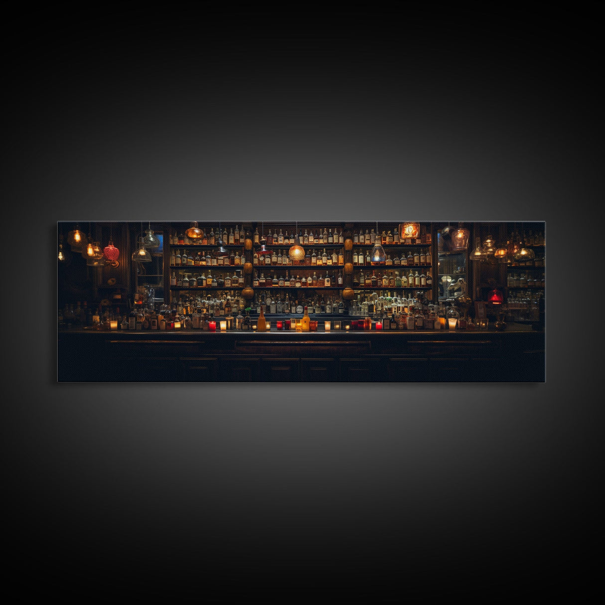 Panoramic Bar Wall Art, Vintage 19th Century Bar Wall Art, Framed Canvas Print, Bar Cart Art, Bar Wall Art, Bar Art Prints, Antique Bar Art