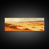 Panoramic Canvas Print of Desert Landscape at Sunset - Perfect for Living Room, Bedroom, or Office Decor, Western Decor, Wild West