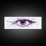 Violet Eye Wall Art Print, Eye Art, Watercolor Canvas Print, Large Canvas Print, Bedroom Art Print, Panoramic, Wall Art, Canvas Print