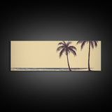 Minimalist Beach Canvas Art Print, Palm Trees, Tropical Beach, Canvas Wall Art Beach, Wall Decor, Panoramic, Wall Art, Canvas Print