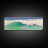 Abstract Seascape Canvas Art Print, Sea Foam, Ocean, Nature, Waves, Beach House Art, Wall Decor, Panoramic, Wall Art, Canvas Print