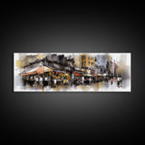 Watercolor Market Wall Art, Abstract Canvas Print, Urban Art, Large Art Print, Framed Canvas Print, Panoramic, Wall Art, Canvas Print