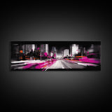 Abstract City Art Print, Abstract Framed Canvas Print, Skyscrapers, Urban Art Wall Decor, Wall Decor, Panoramic, Wall Art, Canvas Print