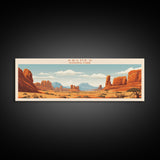 Arches National Park, Panoramic Utah Travel Art, National Park Print, Minimalist Travel Art, Midcentury Modern Style Landscape